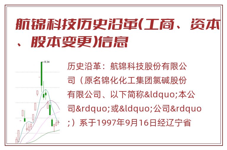 航锦科技历史沿革（工商、资本、股本变更）信息