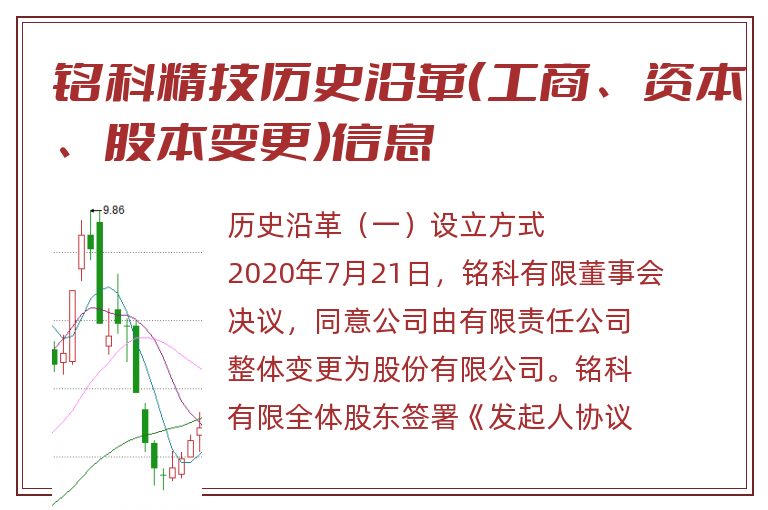 铭科精技历史沿革（工商、资本、股本变更）信息