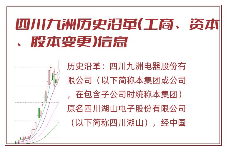 四川九洲历史沿革（工商、资本、股本变更）信息