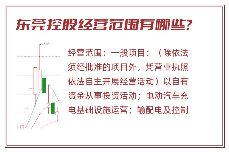 东莞控股经营范围有哪些？