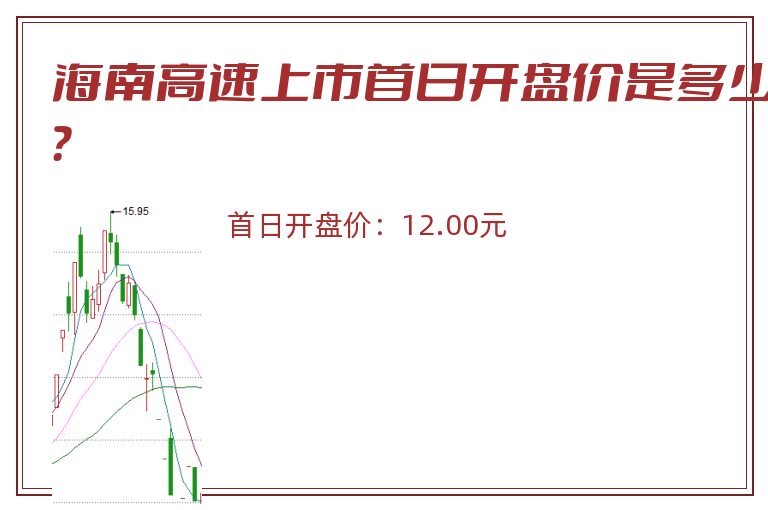 海南高速上市首日开盘价是多少？