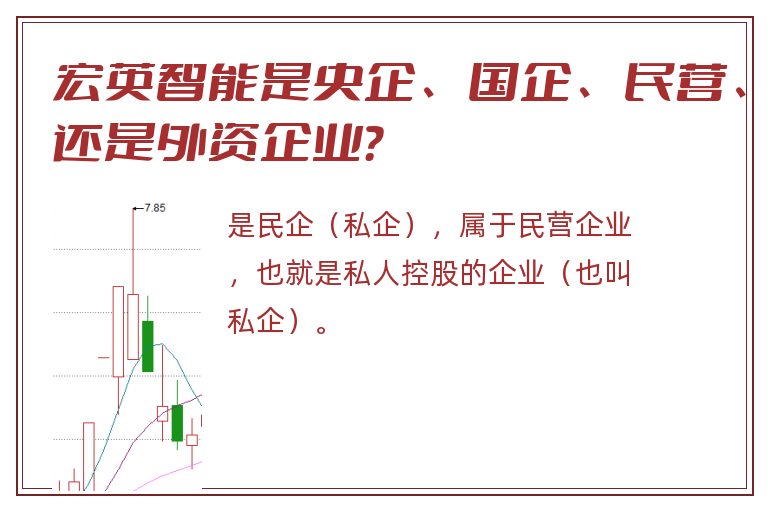 宏英智能是央企、国企、民营、还是外资企业？