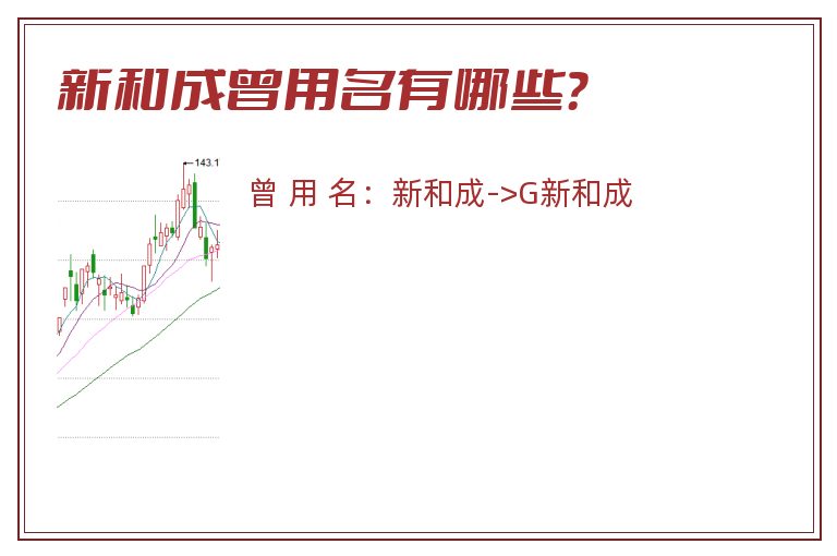 新和成曾用名有哪些？