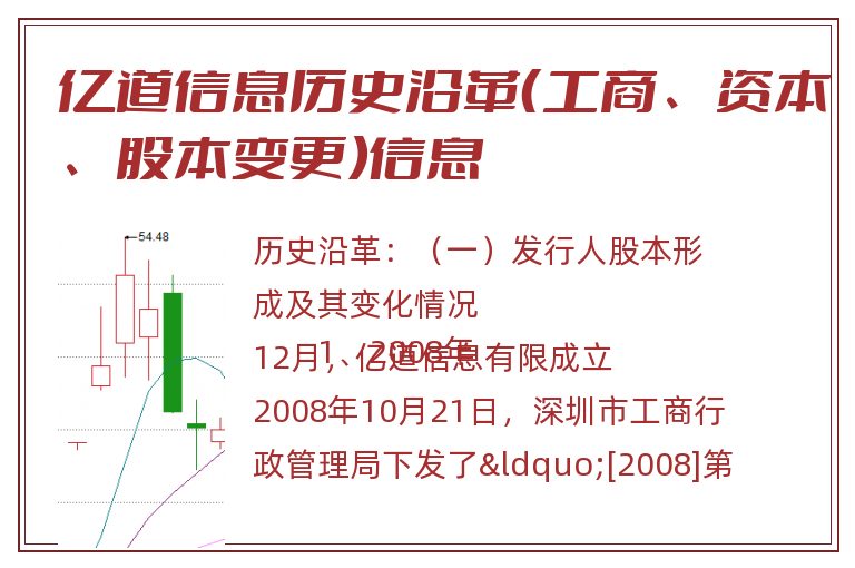 亿道信息历史沿革（工商、资本、股本变更）信息