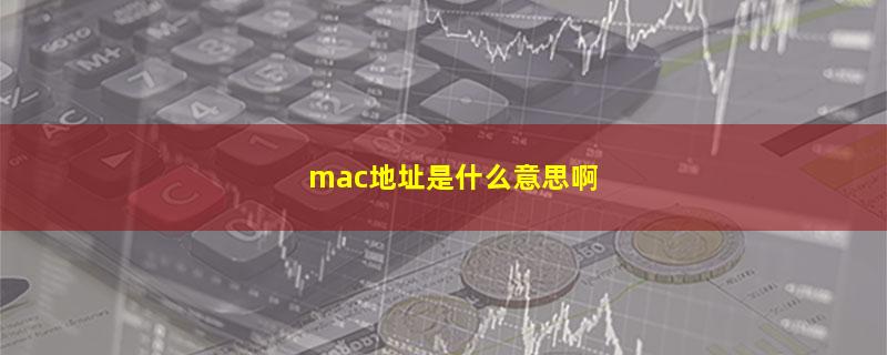 mac地址是什么意思啊