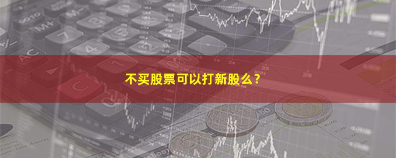 A股不买股票可以打新股么？