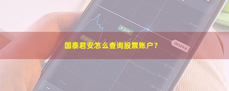 A股国泰君安怎么查询股票账户？