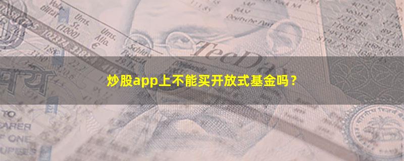 A股炒股app上不能买开放式基金吗？